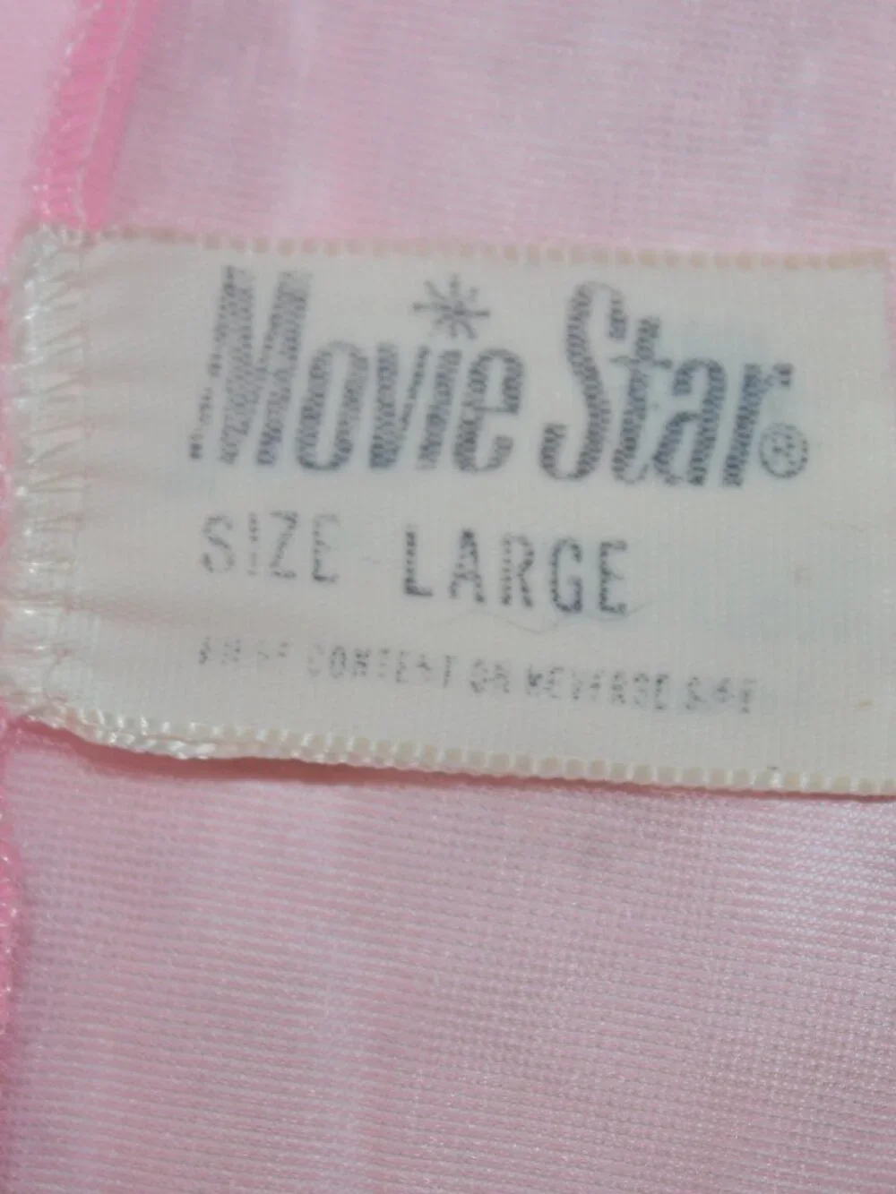 VINTAGE MOVIE STAR Peignoir Sheer Chiffon Puff Sleeves Lace Appliques Pink L